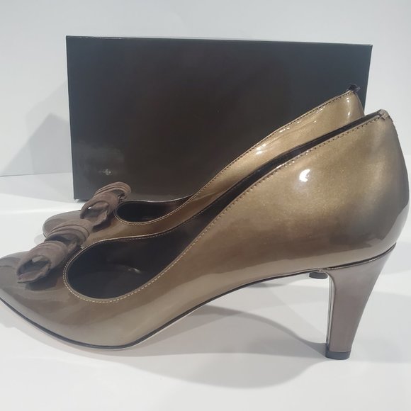 NIB ✅ PREVATA Italian Leather Heel Shoes 9 Taupe  ✨ NEW WITH BOX - Picture 10 of 14